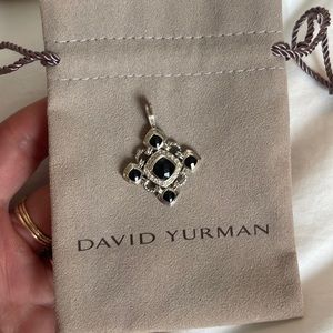 Mini Black Onyx Pendant with Diamonds